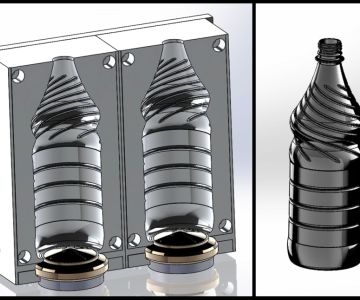 3D tervezés HDPE műanyag fúvószerszámhoz, CNC szerszámgyártás, PET palackfúvó készterméke